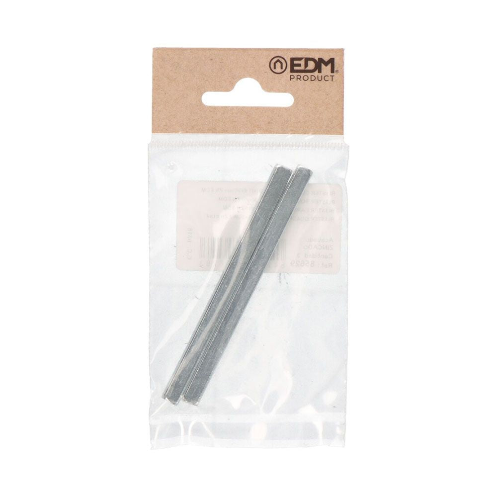 Cuadradillo, modelo cdd01, de acero con acabado zincado, 6 x 6 x 90 mm, 2 uds, blister