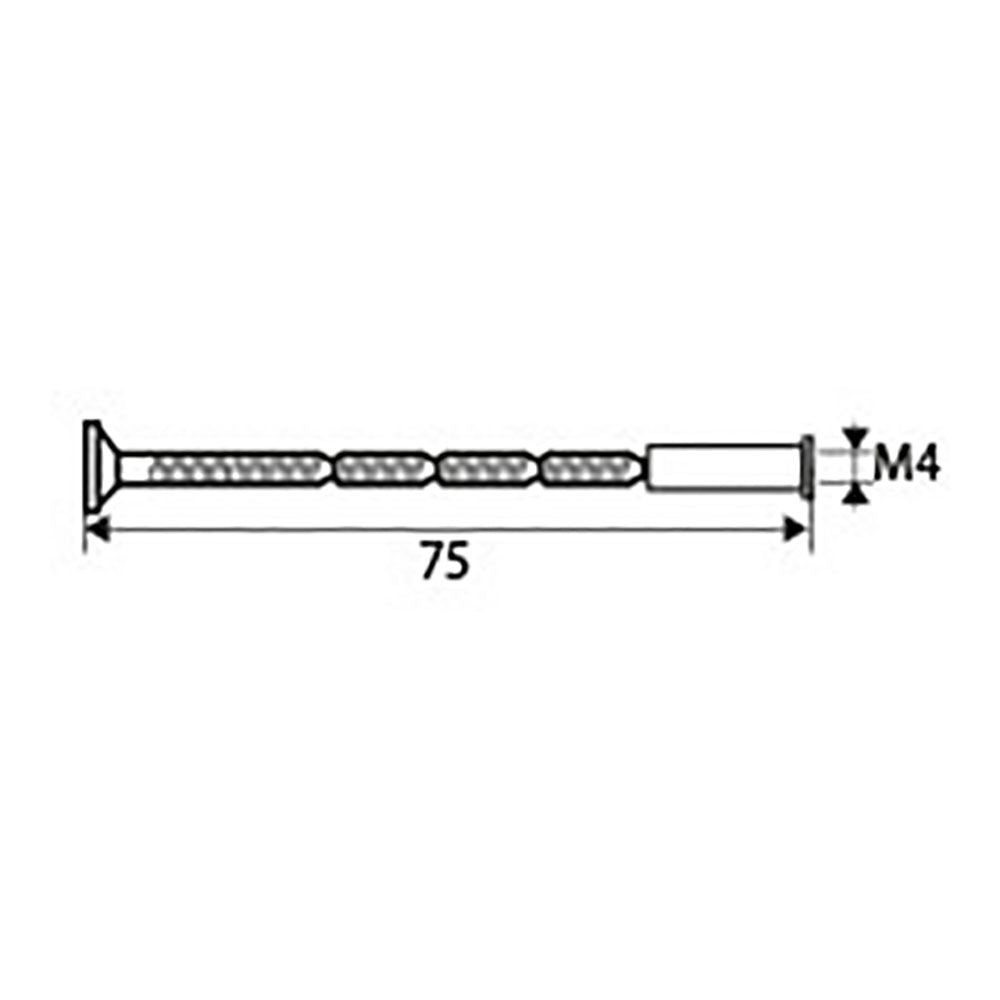 Tornillo pasante multicorte trn02 m4x75mm latonado
