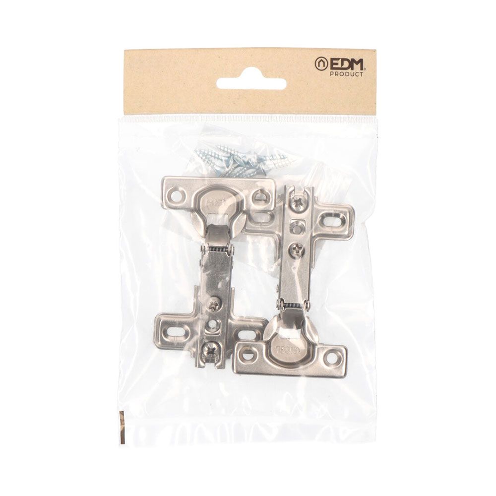 Bisagra cazoleta, recta, modelo bc01, de acero con acabado zincado, 26 mm, 2 uds, blister