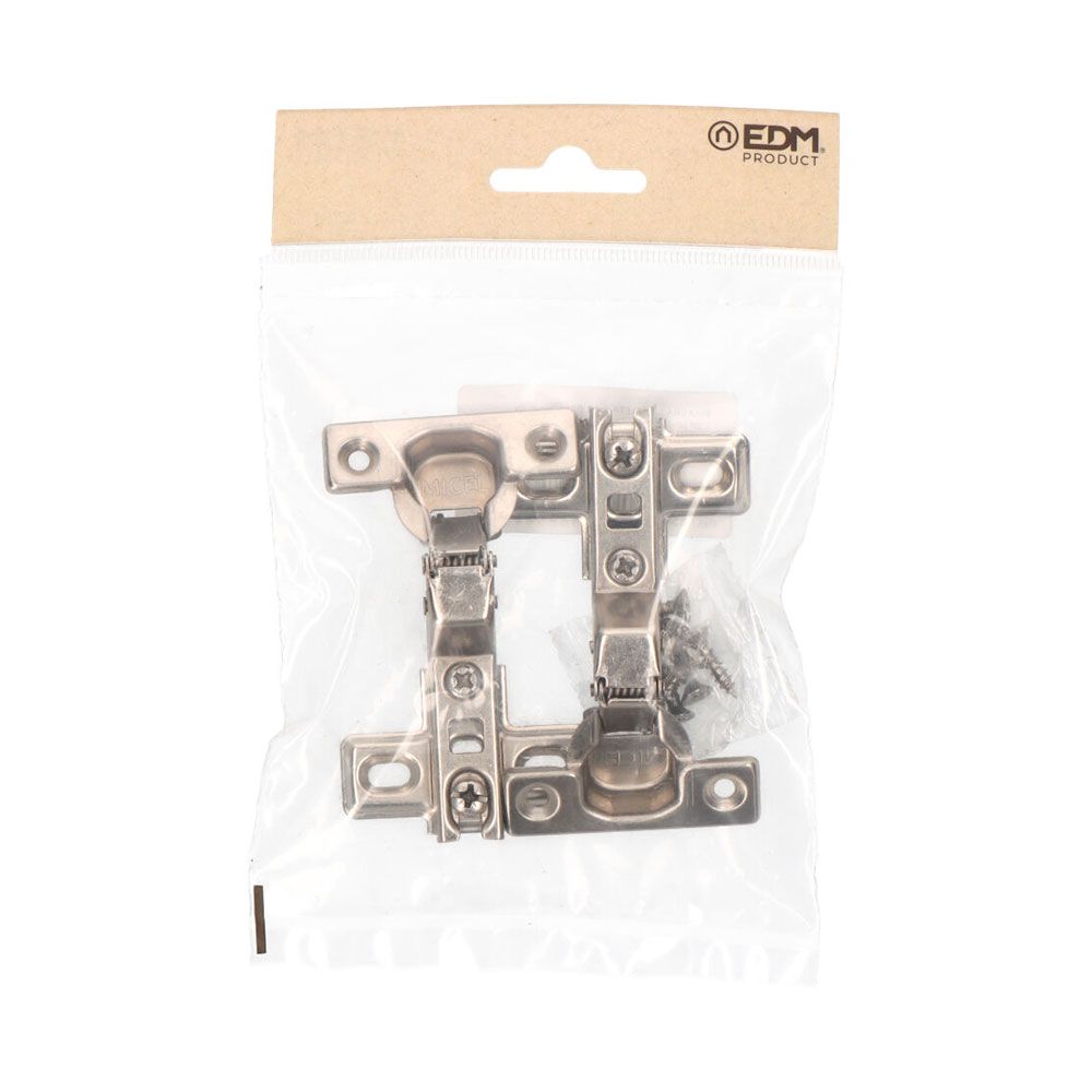 Bisagra cazoleta, super acodada, modelo bc01, de acero con acabado zincado, 26 mm, 2 uds, blister
