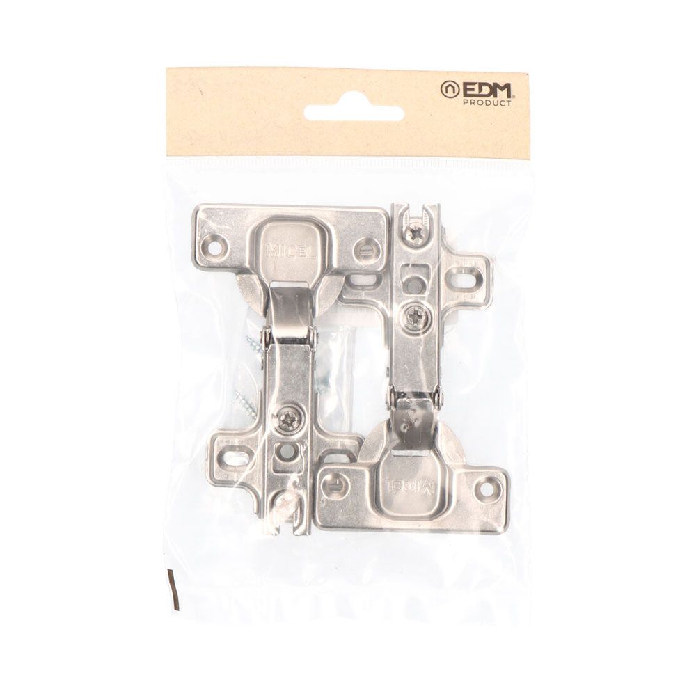 Bisagra cazoleta, recta, modelo bc02, de acero con acabado zincado, 35 mm, 2 uds, blister