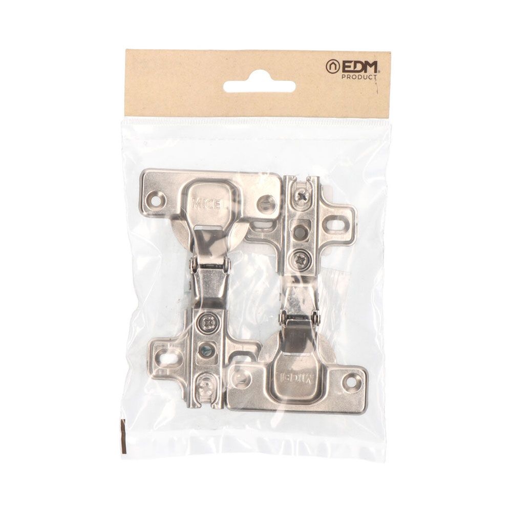 Bisagra cazoleta, acodada, modelo bc02, de acero con acabado zincado, 35 mm, 2 uds, blister