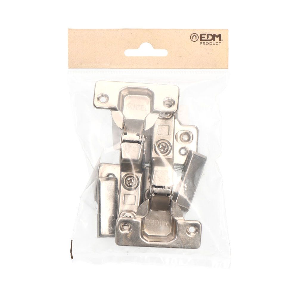 Bisagra cazoleta pistón, super acodada, modelo bc05, de acero con acabado zincado, 35 mm, 2 uds, blister