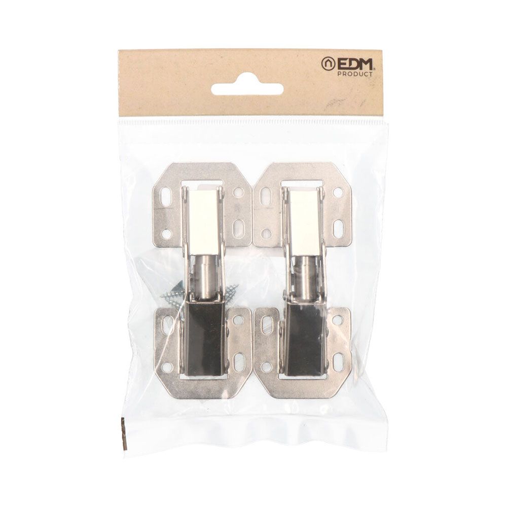 Bisagra cazoleta sobreponer, modelo bc10, de acero con acabado zincado, 104 x 44 mm, 2 uds, blister