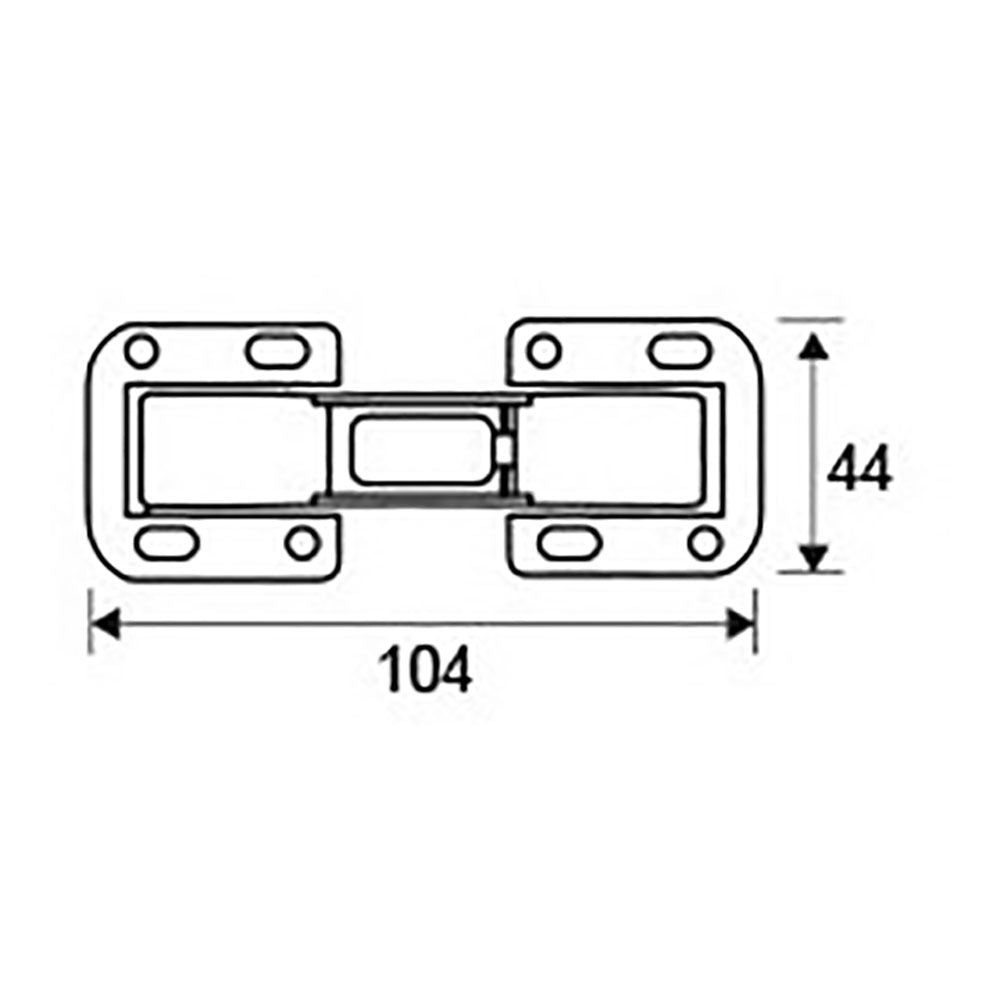 Bisagra cazoleta sobreponer, modelo bc10, de acero con acabado zincado, 104 x 44 mm, 2 uds, blister