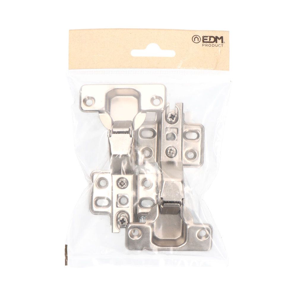 Bisagra cazoleta 45°, modelo bc09, de acero con acabado zincado, 35 mm, 2 uds, blister