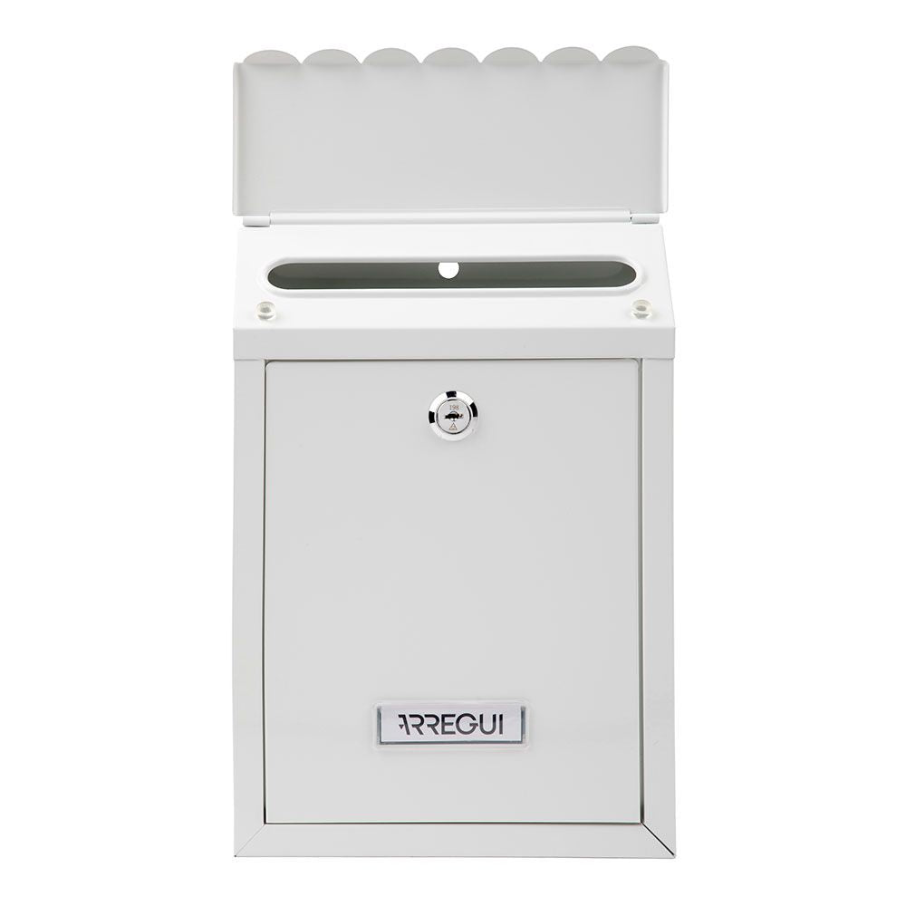 Buzón individual exterior, pequeño, civic, acero, blanco, 21,6 x 8 x 30 cm