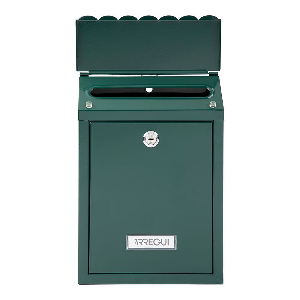 Buzón individual exterior, pequeño, civic, acero, verde, 21,6 x 8 x 30 cm