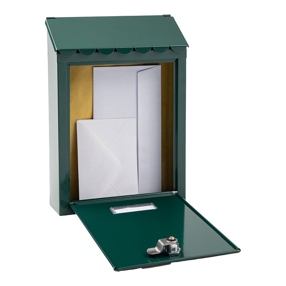 Buzón individual exterior, pequeño, civic, acero, verde, 21,6 x 8 x 30 cm