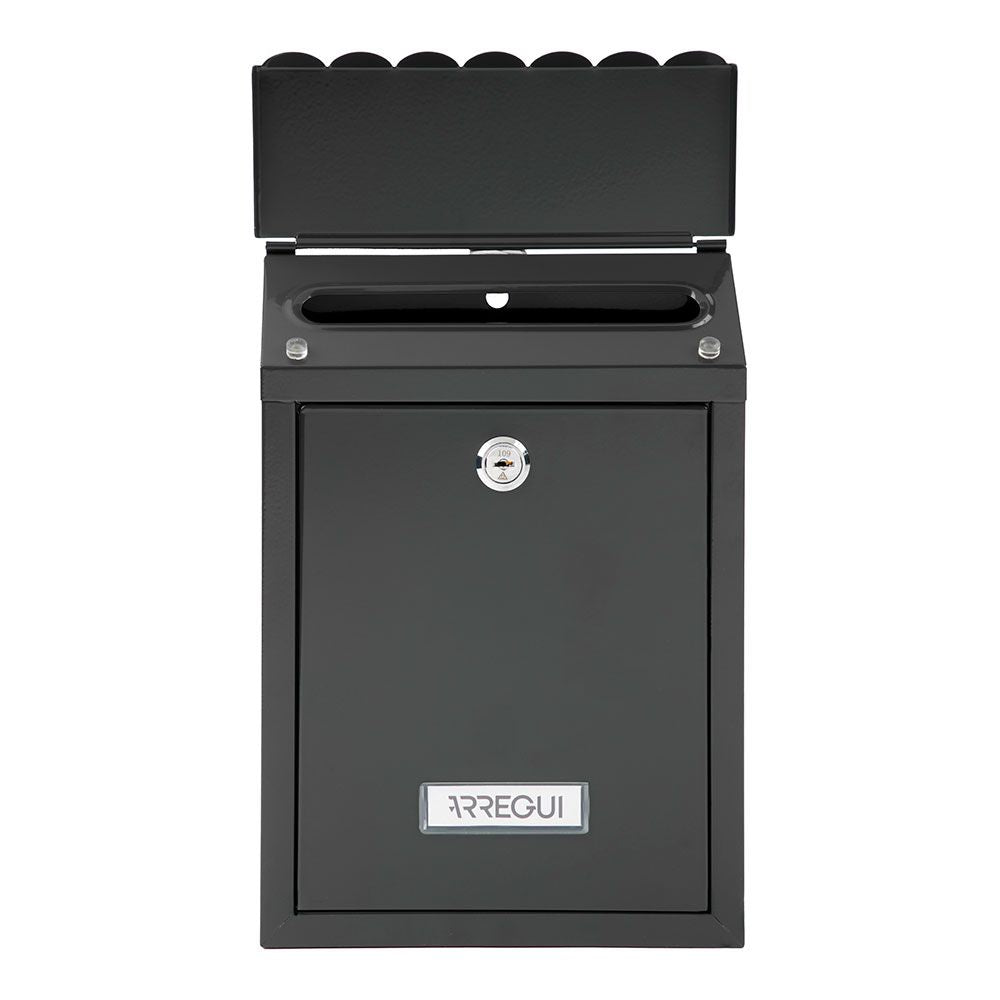 Buzón individual exterior, pequeño, civic, acero, negro, 21,6 x 8 x 30 cm