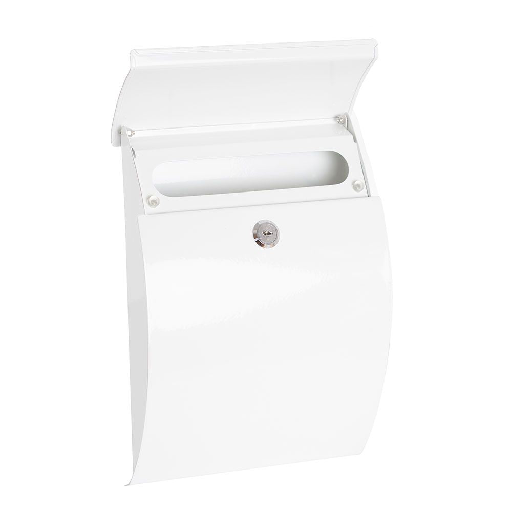 Buzón individual exterior, pequeño, galan, acero, blanco, 21 x 7,5 x 29 cm