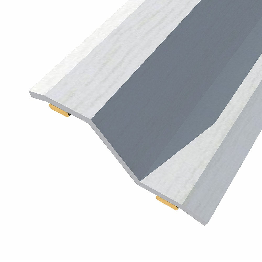 Junta de acero para desnivel 8-14 mm, adhesiva, flooring, roble gris claro, 166 x 3,6 cm