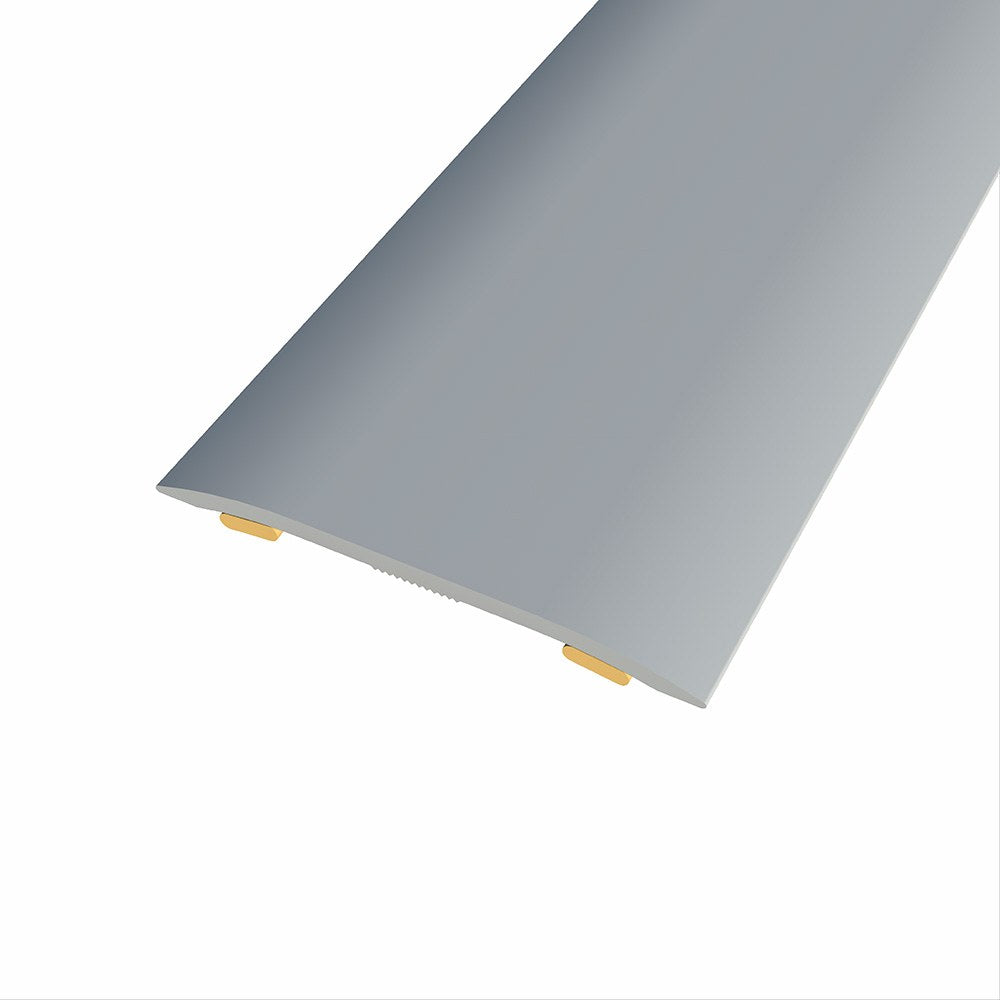 Junta de aluminio para mismo nivel, 37 x 2,3 mm, adhesiva, quick & pro, plata mate, 166 cm