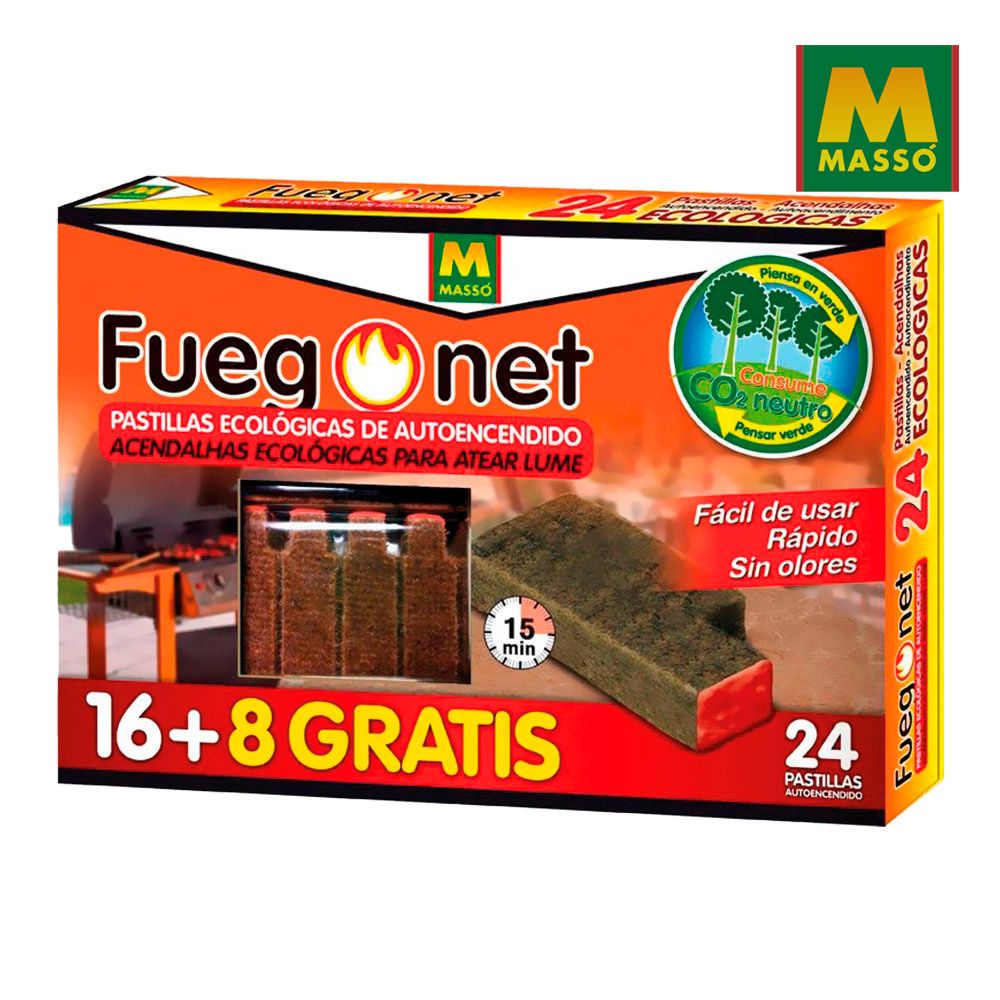 Pastillas de encendido ecologicas, 16 + 8 uds