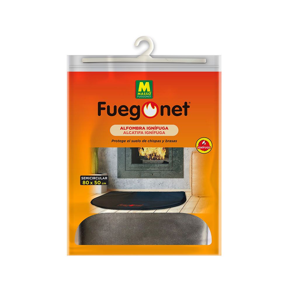 Alfombra ignífuga semicircular 80x50cm