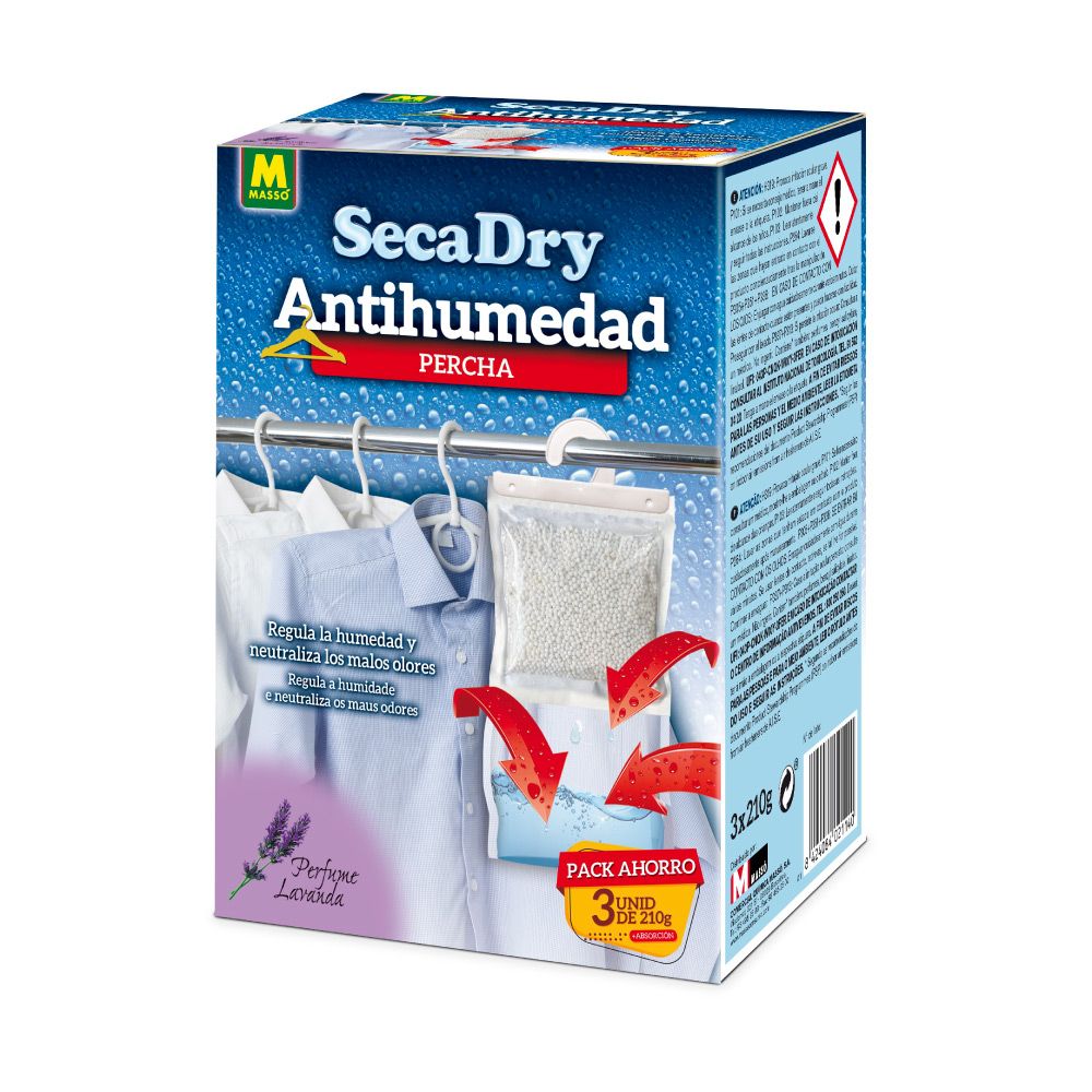 Percha antihumedad secadry, 3 x 210 g