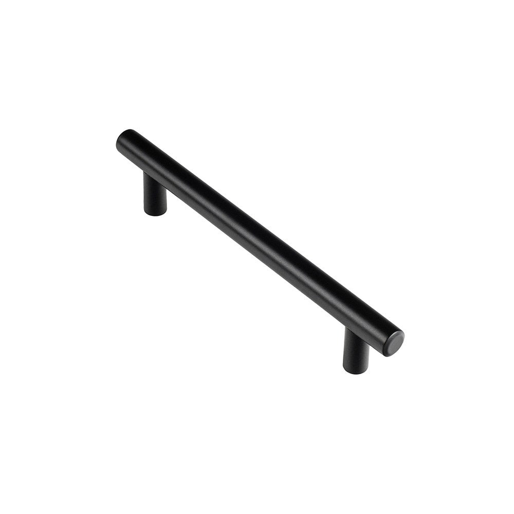 Tirador de mueble tipo asa, modelo 891h, de acero inoxidable con acabado negro mate, 128 mm