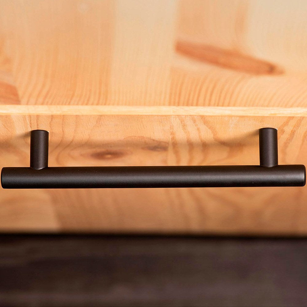 Tirador de mueble tipo asa, modelo 891h, de acero inoxidable con acabado negro mate, 128 mm