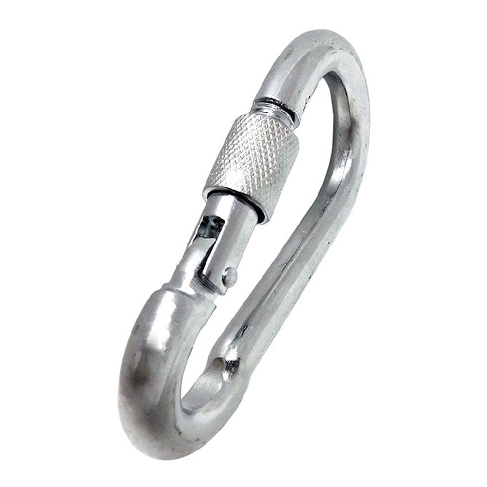 Mosquetón bombero con seguro, msq02, acero galvanizado, 9 x 90 mm