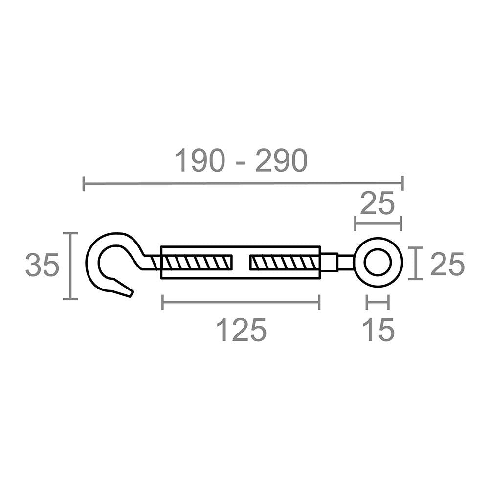 Tensor gancho-anilla din-1480 tns01, acero galvanizado, m10