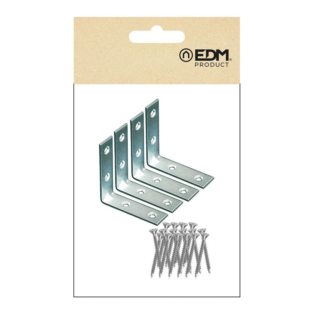 Ángulo refuerzo an02, acero zincado, 30 x 30 x 15 mm. 4 unidades