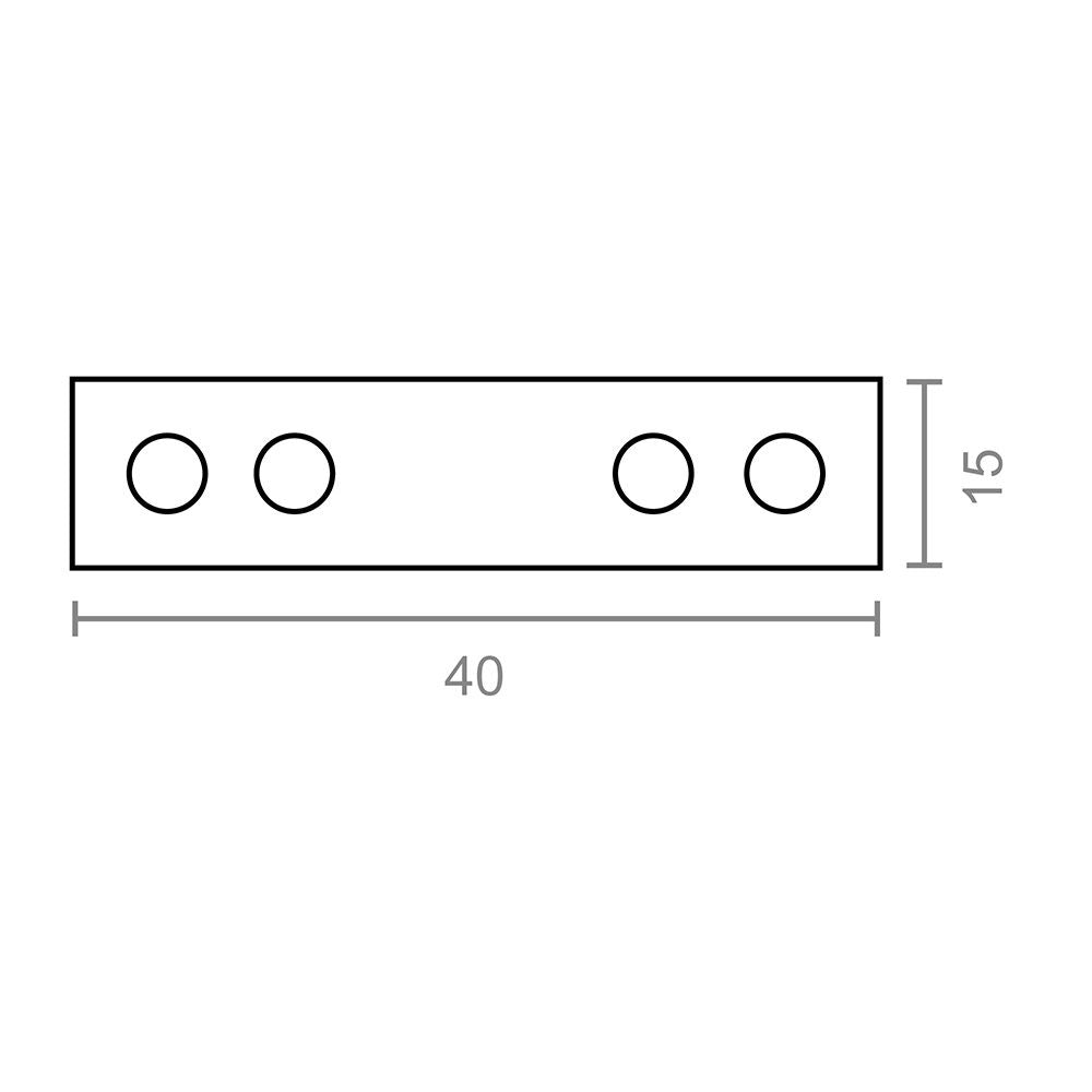 Placa recta unión plc02, acero zincado, 40 x 15 x 2 mm. 4 unidades