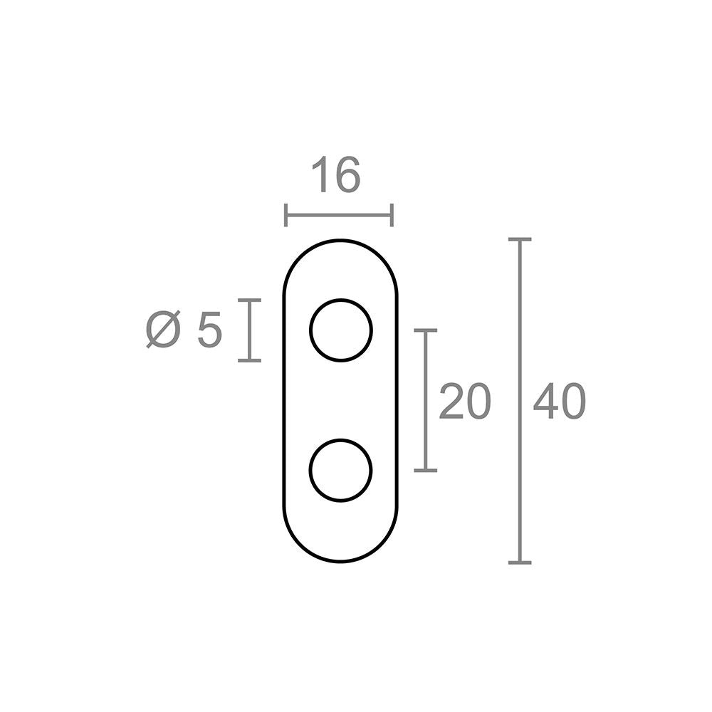 Placa recta unión plc14, acero inoxidable, 40 x 16 x 1,5 mm. 4 unidades