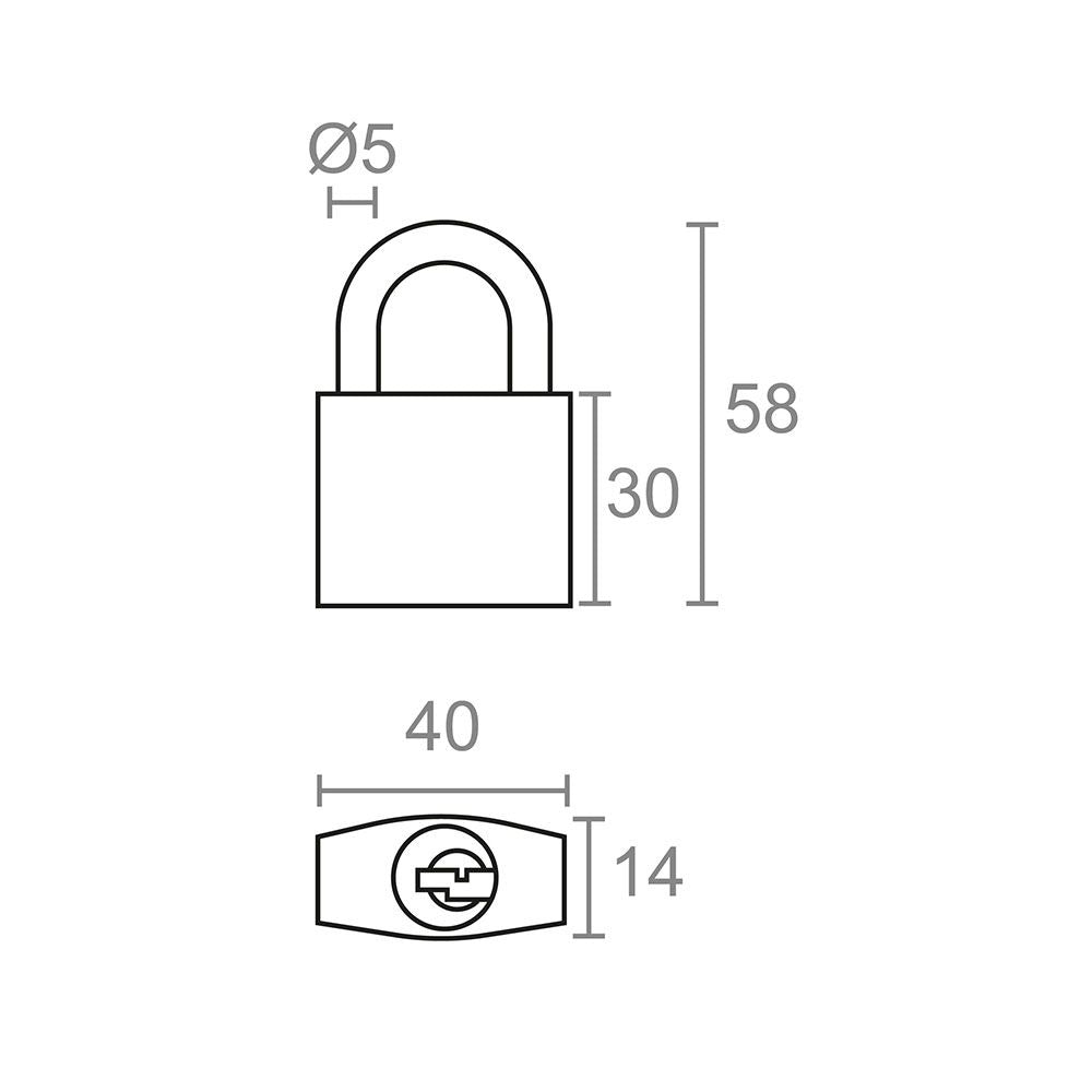 Candado de arco normal basic cn17,latón, 40 mm