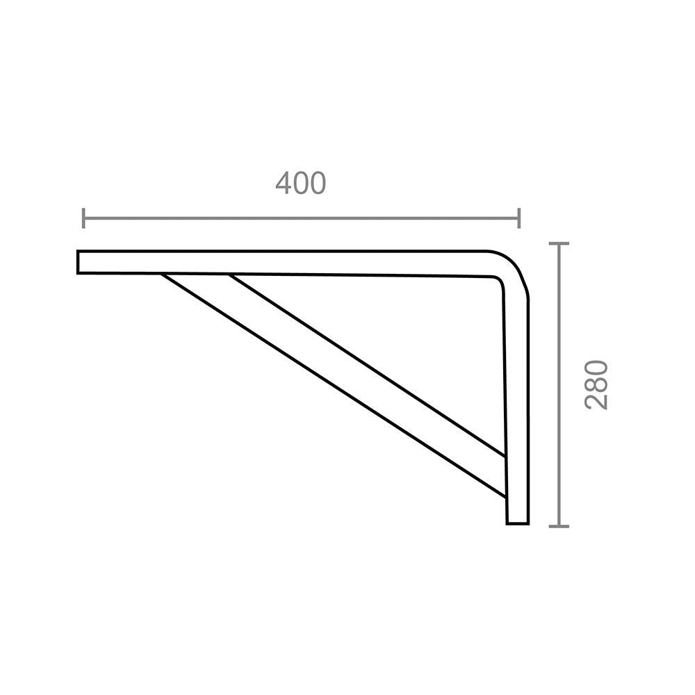 Escuadra reforzada plm04 gris 400 x 280 mm