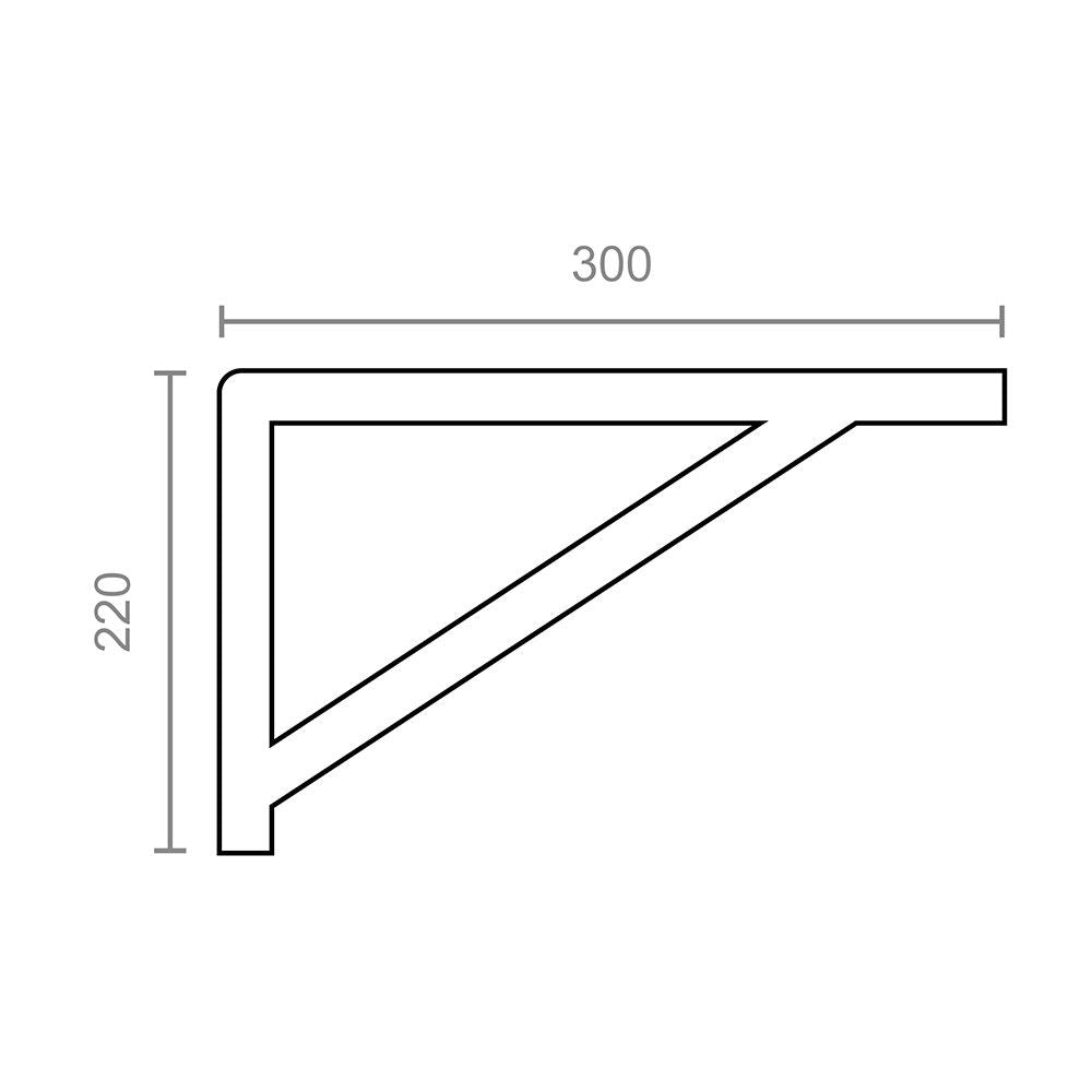 Escuadra reforzada plm04 negra 300 x 220 mm