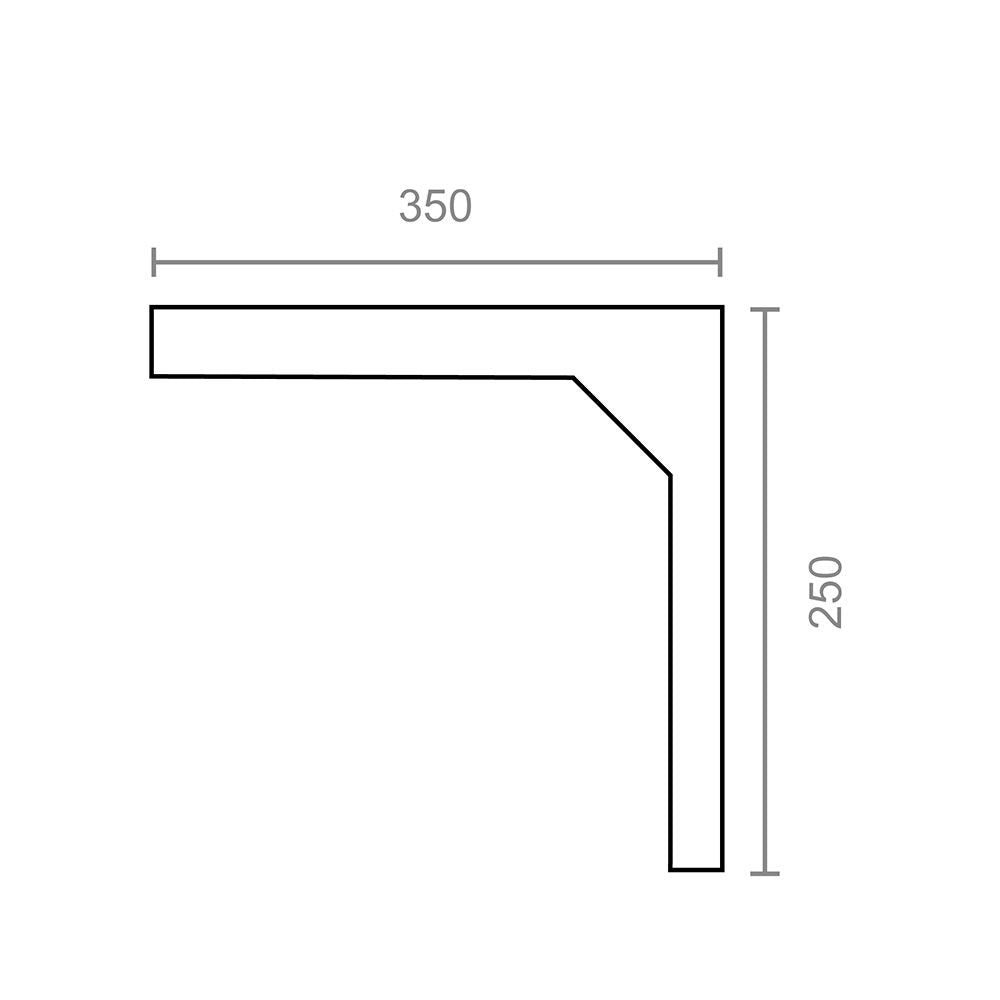 Escuadra super plm03 blanca 350 x 250 mm