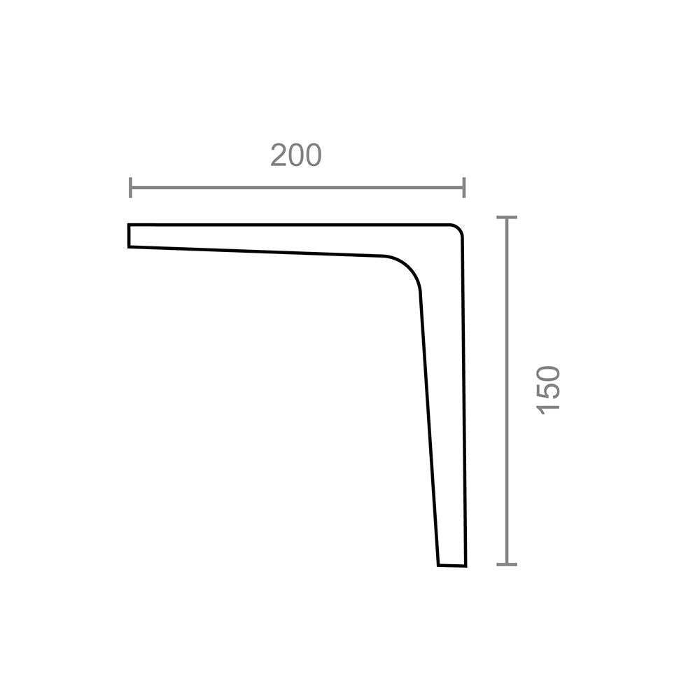 Escuadra aluminio plm07 gris 200 x 150 mm