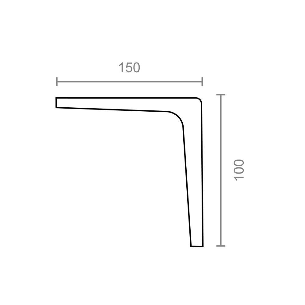 Escuadra aluminio plm07 negra 150 x 100 mm