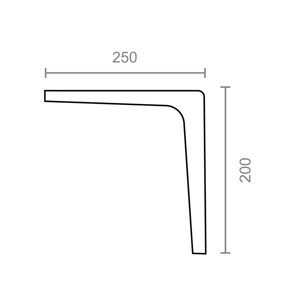 Escuadra aluminio plm07 negra 250 x 200 mm