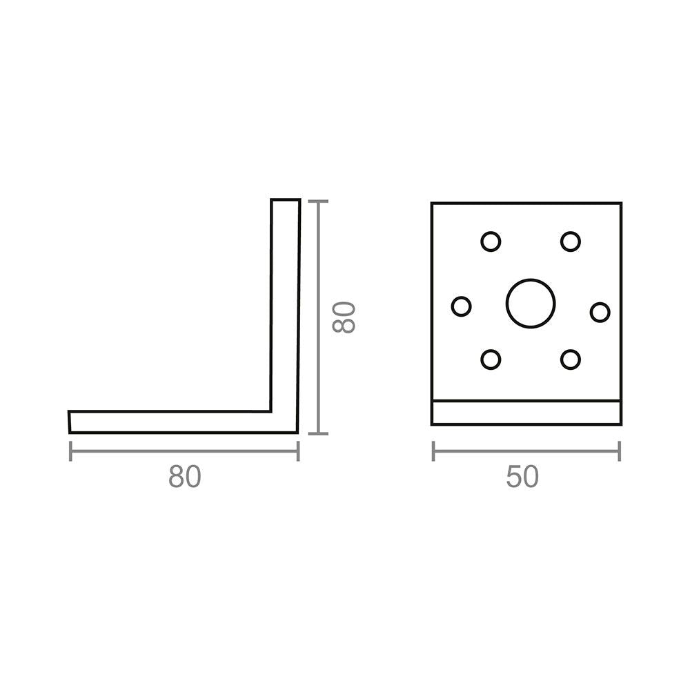 Angulo pesante an13 zincado 80 x 80 x 50 mm