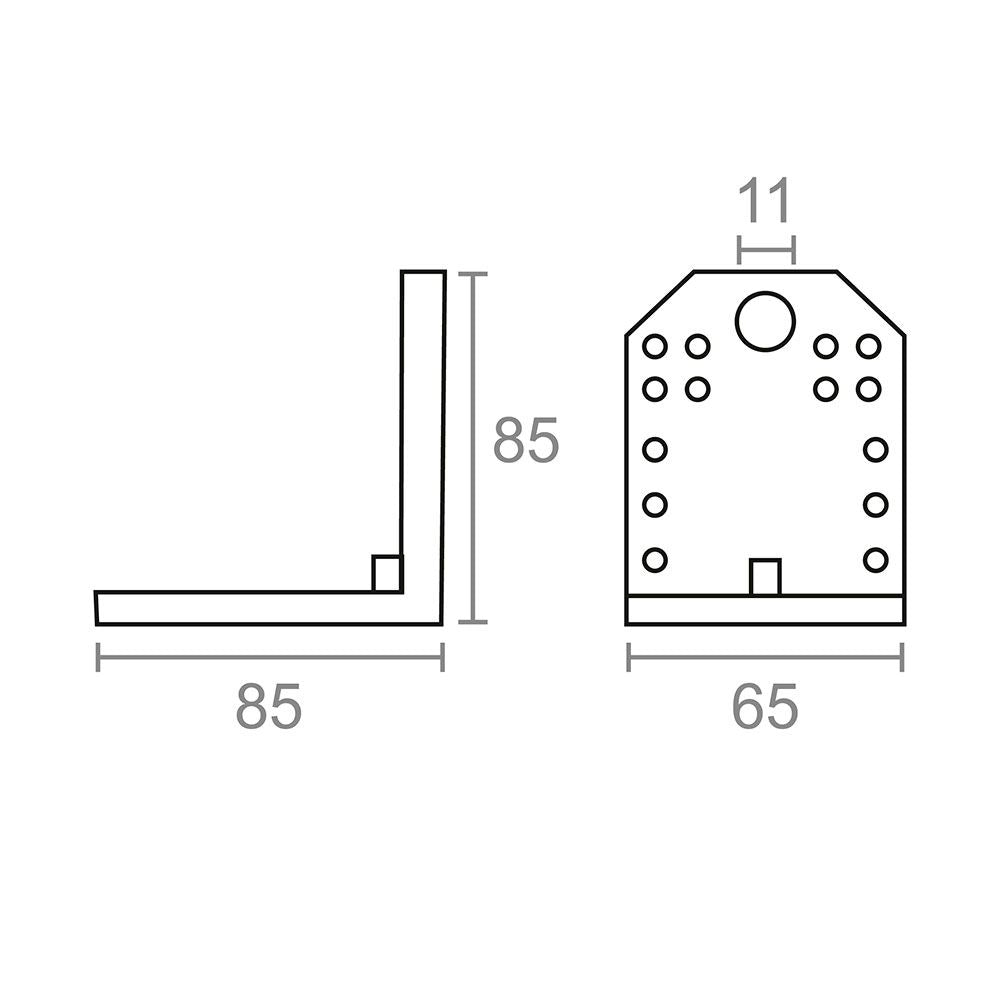 Ángulo pesante an16 zincado 85 x 85 x 65 mm