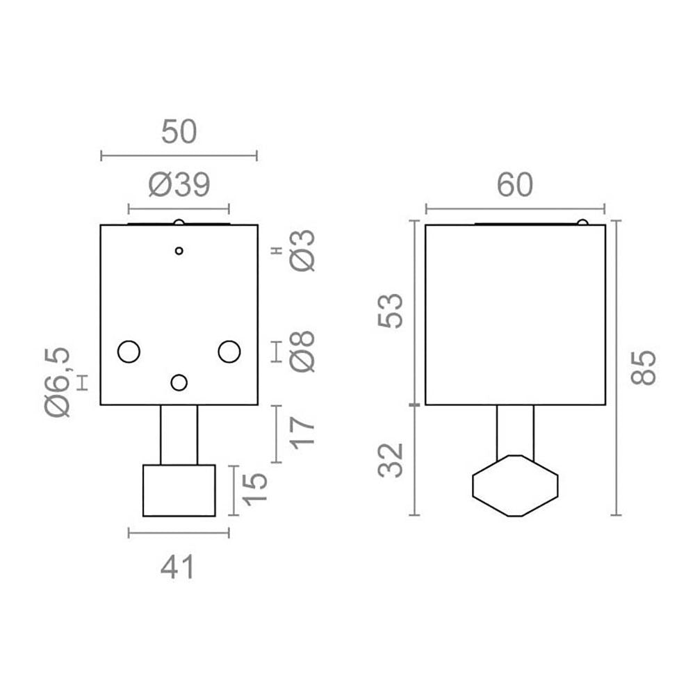 Candado cuadrado cn13 sin base con llave tubular cb