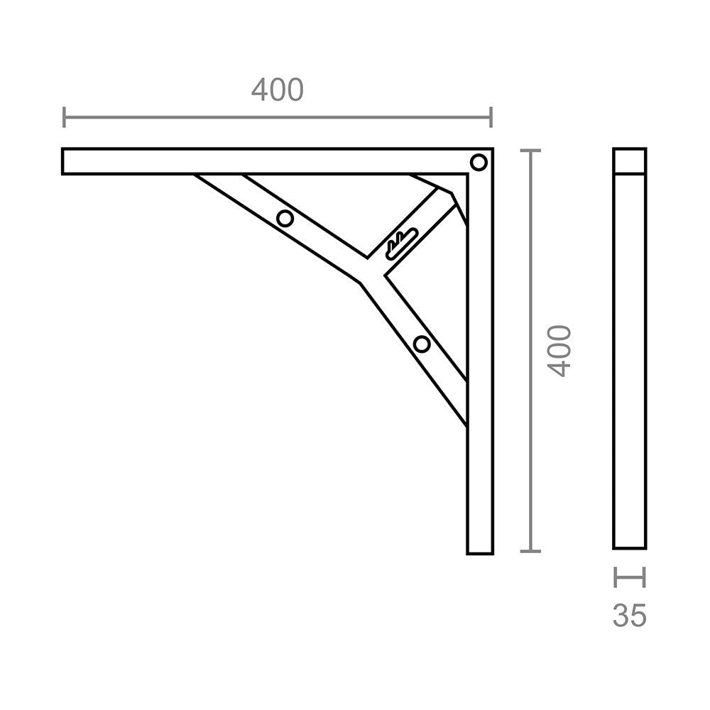 Escuadra 3 posiciones plm06 cromo brillo 400 x 400 mm