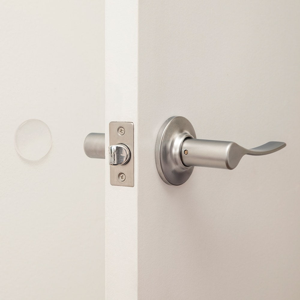 Tope de pared adhesivo, transparente, ø40 x 8 mm, 2 uds, blister