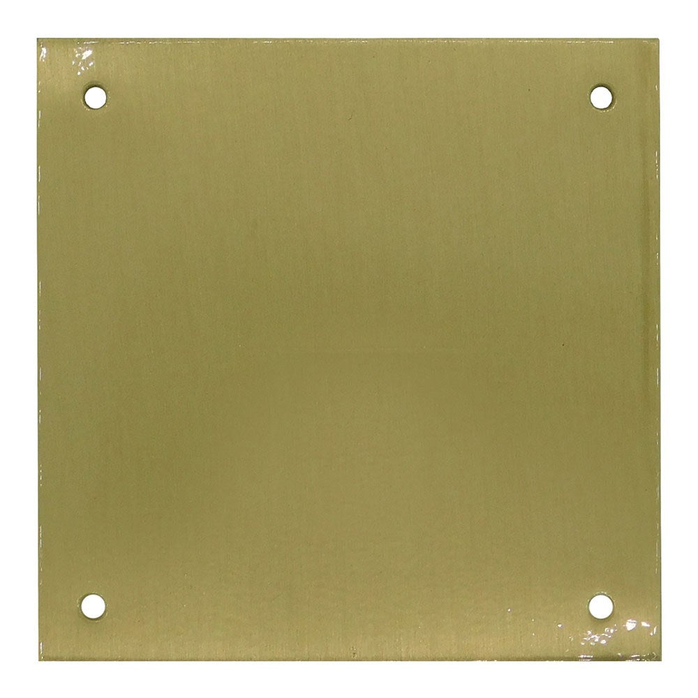 Placa ciega, modelo plp12, de latón con acabado latón satinado, 80 x 80 mm