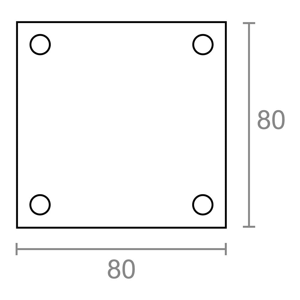 Placa ciega, modelo plp12, de latón con acabado latón satinado, 80 x 80 mm