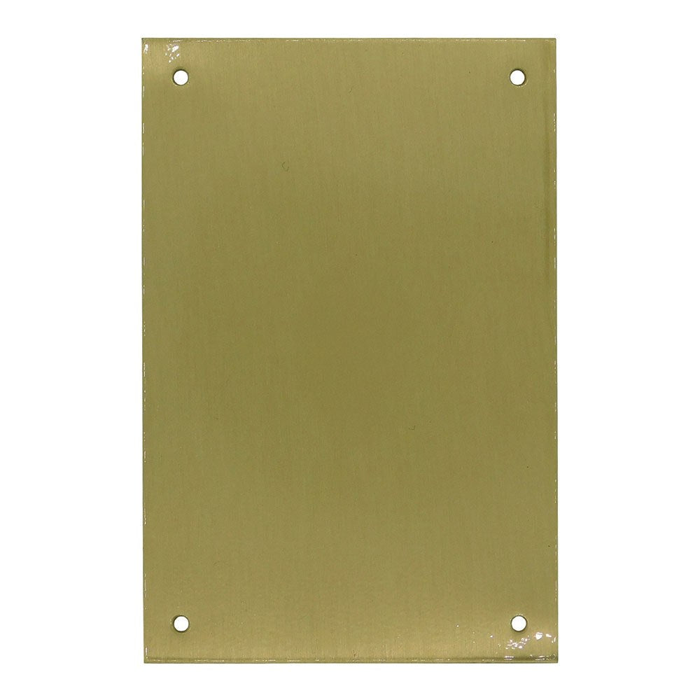 Placa ciega, modelo plp12, de latón con acabado latón satinado, 80 x 120 mm