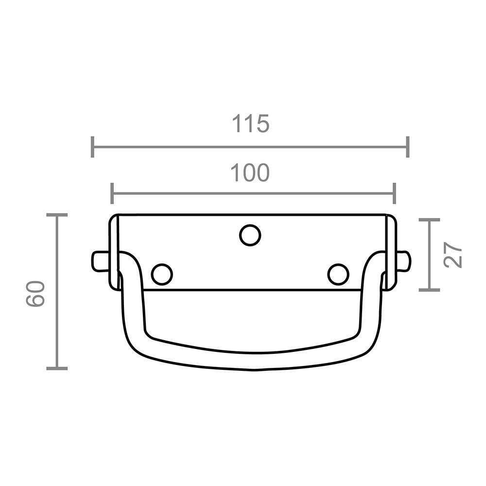 Asa abatible, lisa, modelo trm12, de acero con acabado zincado, 100 x 27 mm, blister