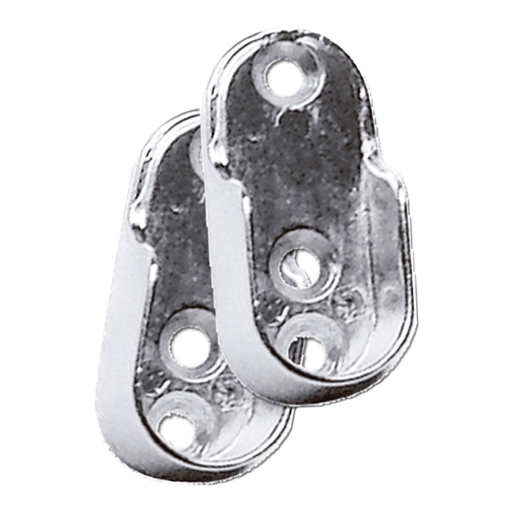 Soporte para tubo armario oval, modelo sta06, de zamak con acabado en aluminio, 44 x 15 x 10 mm, 2 uds, blister