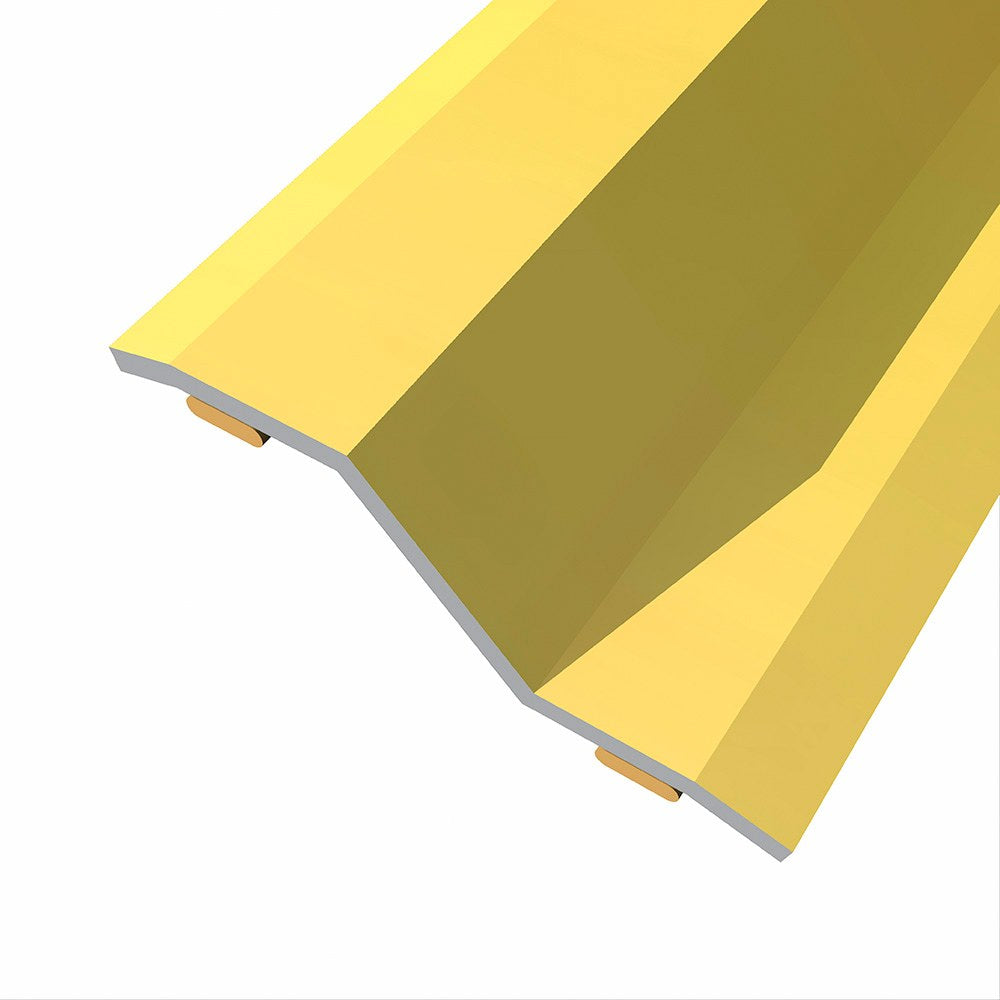 Junta de acero para desnivel 8-14 mm, adhesiva, flooring, dorada, 166 x 3,6 cm