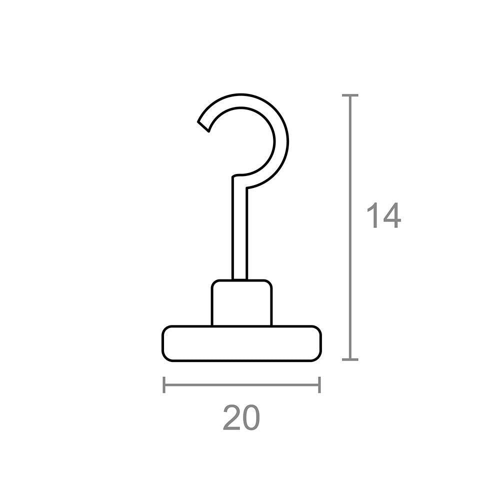 Imán neodimio gancho im32 níquel 20 x 14 mm
