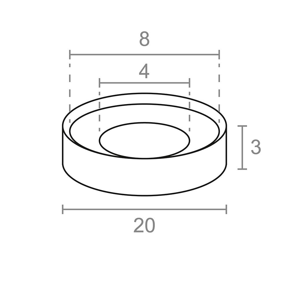 Imán neodimio aro avellanado im31 níquel 20 x 3 (ø8-4) mm