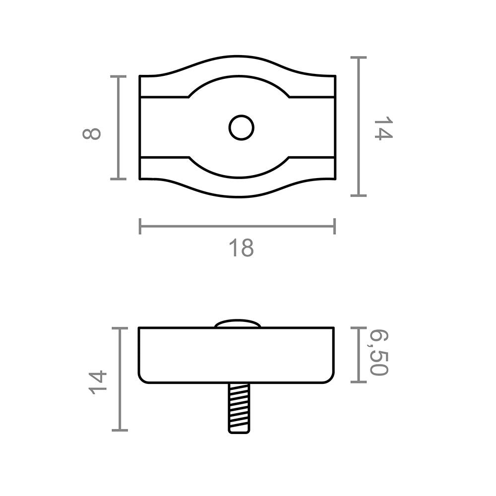 Sujetacable plano simple, modelo sjt03, de acero con acabado galvanizado, 18 x 14 x 14 mm, 2 uds, blister