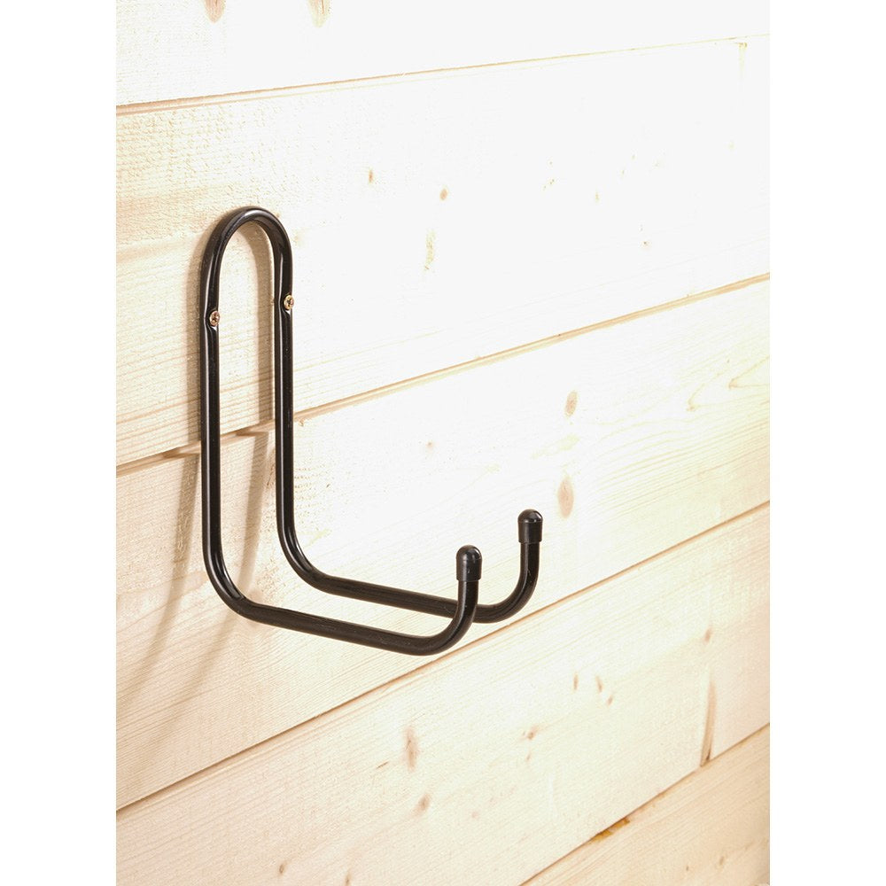 Gancho doble forrado con tubo negro, ø 10 mm, 80 x 175 x 205 mm