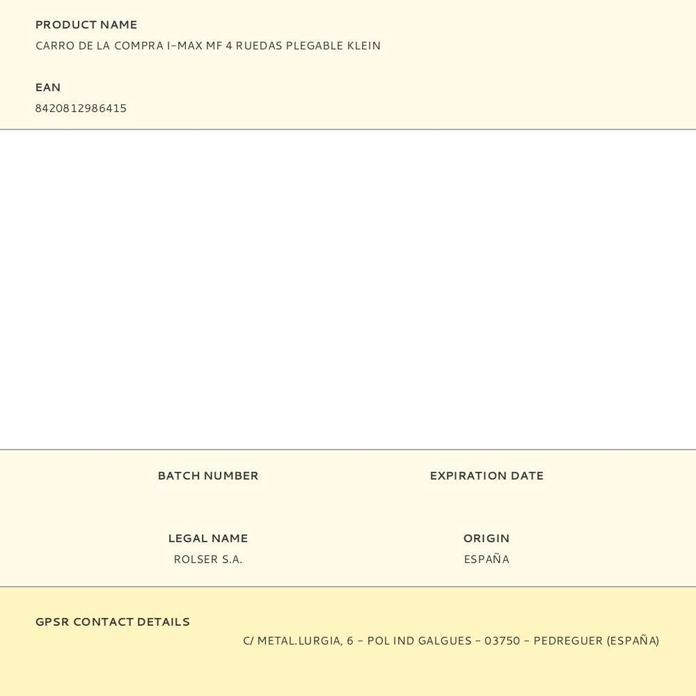 Carro de la compra i-max mf 4 ruedas plegable klein